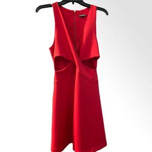 Express Red Cocktail Dress with Cutouts | 6